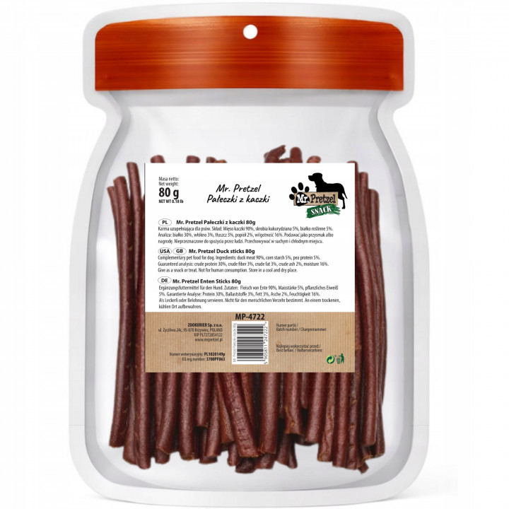 Mr. Pretzel Pałeczki z kaczki 80g