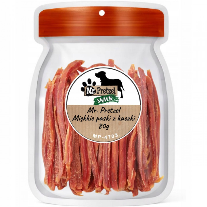 Mr. Pretzel Miękkie paski z kaczki 80g