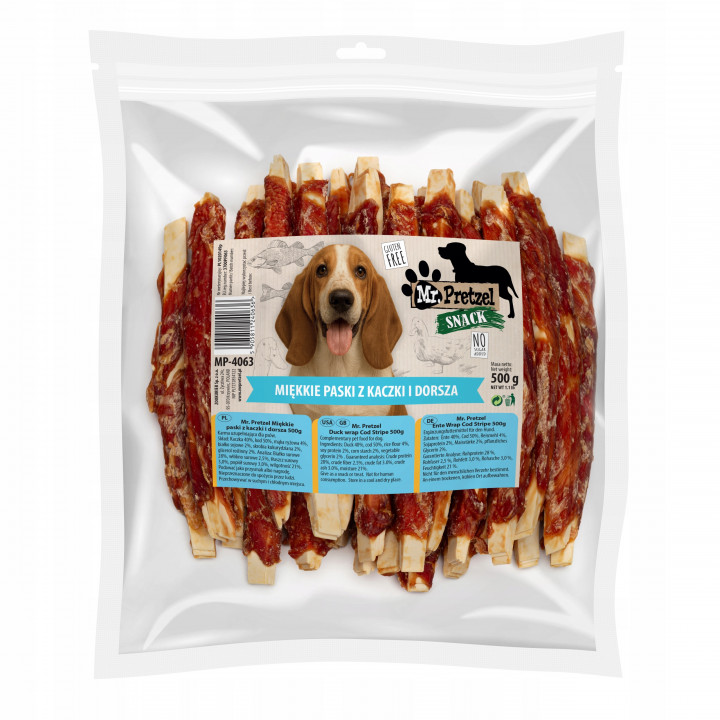 Mr. Pretzel Miękkie paski z kaczki i dorsza 500g