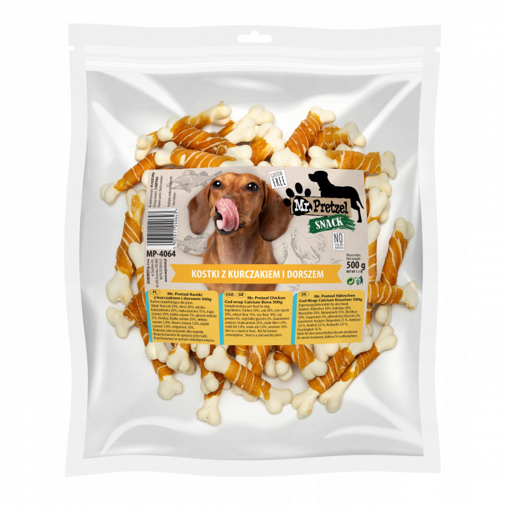 Mr. Pretzel Kostki z kurczakiem i dorszem 500g