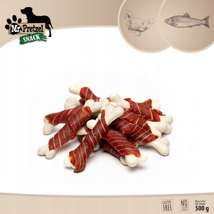 Mr. Pretzel Kostki z kaczką i dorszem 500g