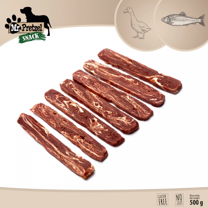 Mr. Pretzel Małe paski z kaczki i dorsza 500g